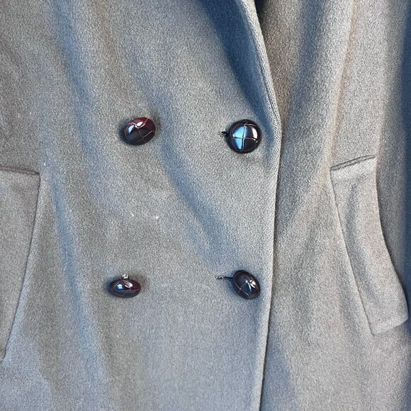 JG Hook Petite Made in USA Brown 100% Pure Wool Trench Coat Size 14P - Picture 5 of 13